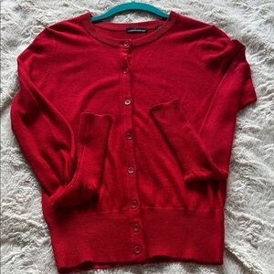 Vintage ModaI International Silk  Cashmere Vibrant Red Women's Cardigan Size S